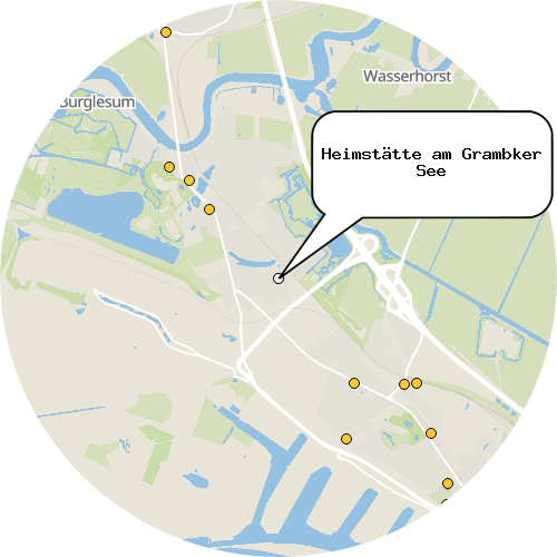 Kartenausschnitt für die Firma Heimstätte am Grambker See