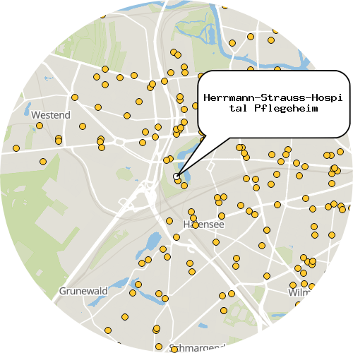 Kartenausschnitt für die Firma Herrmann-Strauss-Hospital Pflegeheim