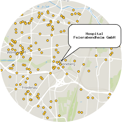 Kartenausschnitt für die Firma Hospital Feierabendheim GmbH