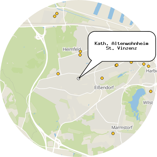 Kartenausschnitt für die Firma Kath. Altenwohnheim St. Vinzenz
