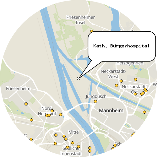 Kartenausschnitt für die Firma Kath. Bürgerhospital
