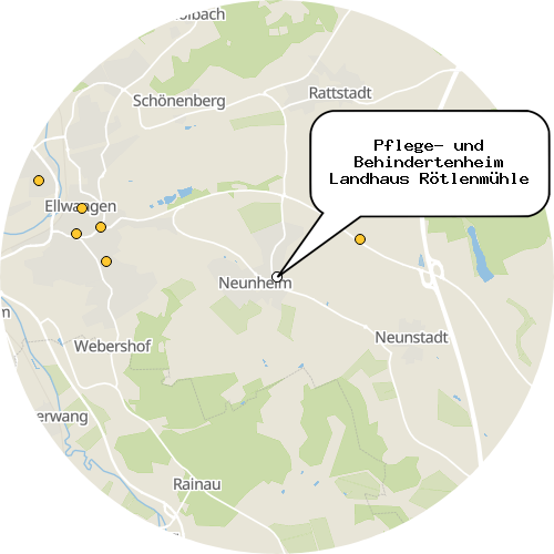Kartenausschnitt für die Firma Pflege- und Behindertenheim Landhaus Rötlenmühle