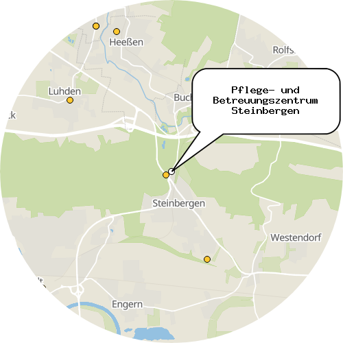 Kartenausschnitt für die Firma Pflege- und Betreuungszentrum Steinbergen