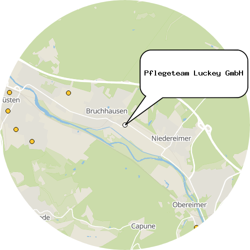 Kartenausschnitt für die Firma Pflegeteam Luckey GmbH