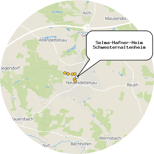 Kartenausschnitt für die Firma Selma-Hafner-Heim Schwesternaltenheim