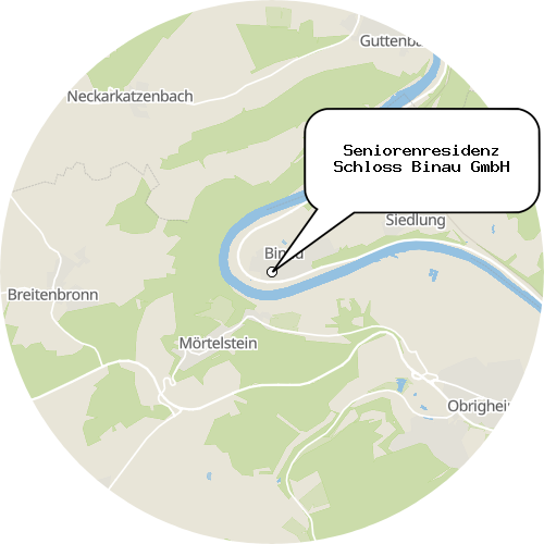 Kartenausschnitt für die Firma Seniorenresidenz Schloss Binau GmbH