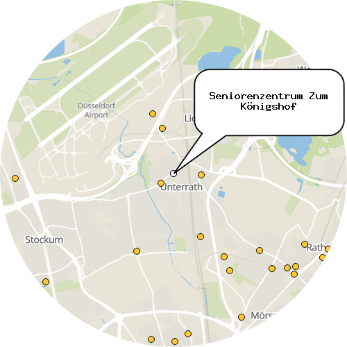Kartenausschnitt für die Firma Seniorenzentrum Zum Königshof