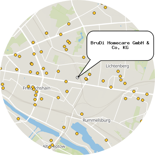 Kartenausschnitt für die Firma BruDi Homecare GmbH & Co. KG