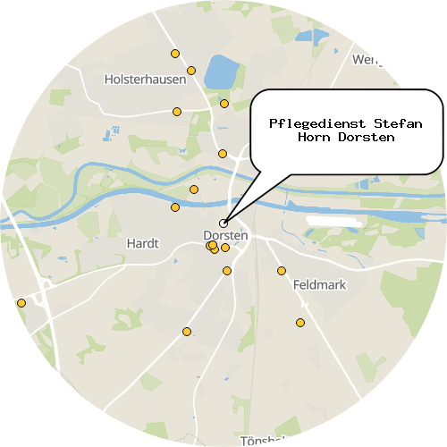 Kartenausschnitt für die Firma Pflegedienst Stefan Horn Dorsten