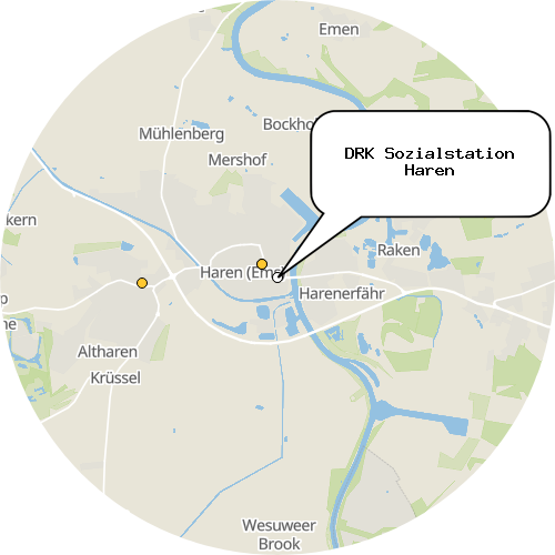 Kartenausschnitt für die Firma DRK Sozialstation Haren