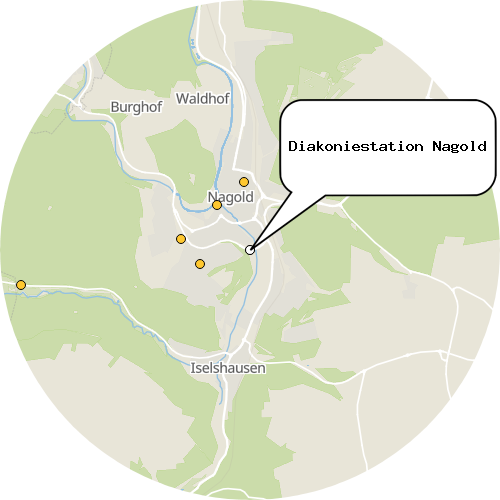 Kartenausschnitt für die Firma Diakoniestation Nagold