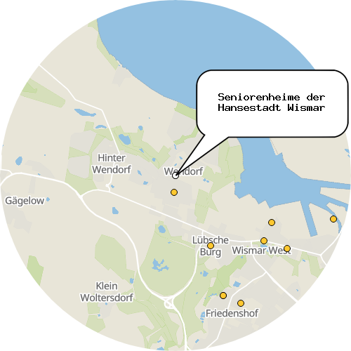 Kartenausschnitt für die Firma Seniorenheime der Hansestadt Wismar