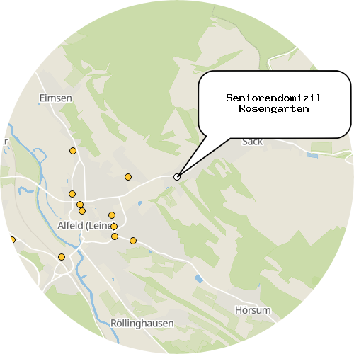 Kartenausschnitt für die Firma Seniorendomizil Rosengarten