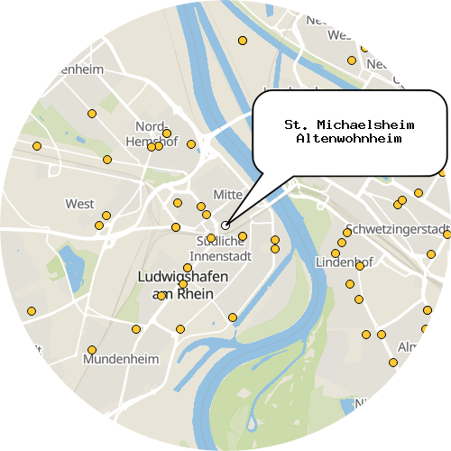 Kartenausschnitt für die Firma St. Michaelsheim Altenwohnheim