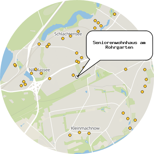 Kartenausschnitt für die Firma Seniorenwohnhaus am Rohrgarten