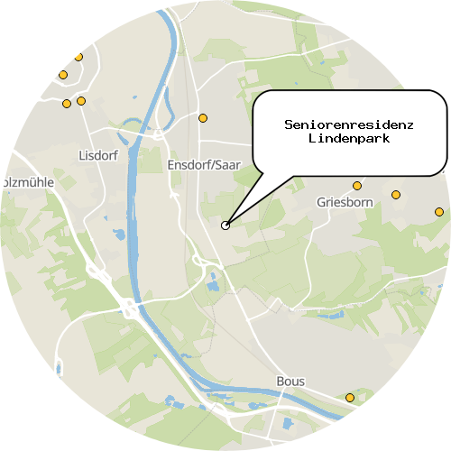 Kartenausschnitt für die Firma Seniorenresidenz Lindenpark