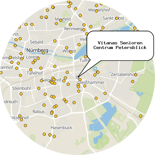 Kartenausschnitt für die Firma Vitanas Senioren Centrum Petersblick