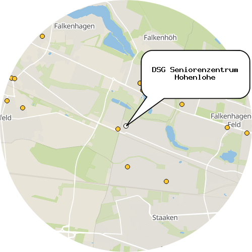 Kartenausschnitt für die Firma DSG Seniorenzentrum Hohenlohe