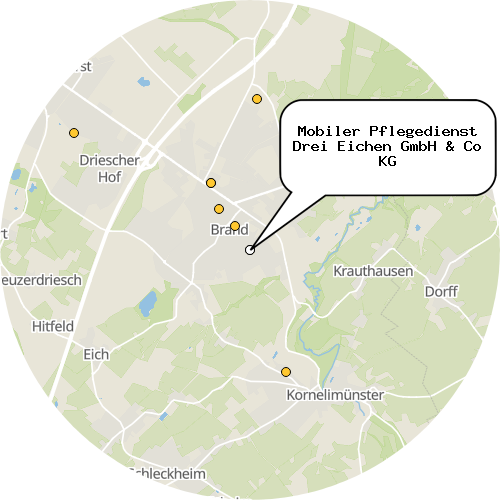 Kartenausschnitt für die Firma Mobiler Pflegedienst Drei Eichen GmbH & Co KG