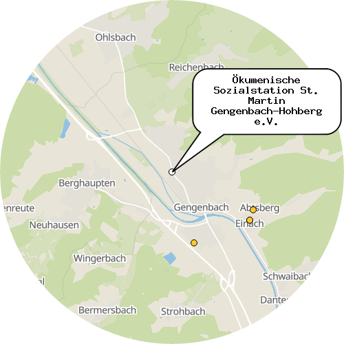 Kartenausschnitt für die Firma Ökumenische Sozialstation St. Martin Gengenbach-Hohberg e.V.