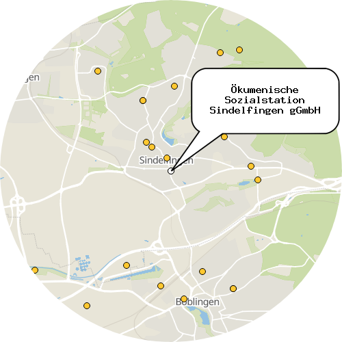 Kartenausschnitt für die Firma Ökumenische Sozialstation Sindelfingen gGmbH