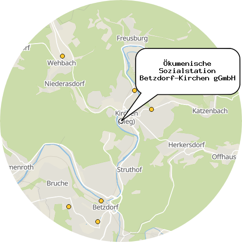 Kartenausschnitt für die Firma Ökumenische Sozialstation Betzdorf-Kirchen gGmbH