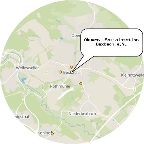 Kartenausschnitt für die Firma Ökumen. Sozialstation Bexbach e.V.