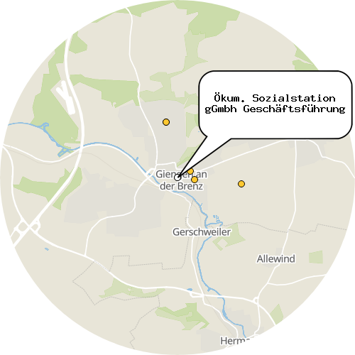 Kartenausschnitt für die Firma Ökum. Sozialstation gGmbh Geschäftsführung