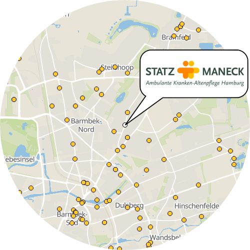 Kartenausschnitt für die Firma "Statz & Maneck" Amb. Kranken-Altenpflege