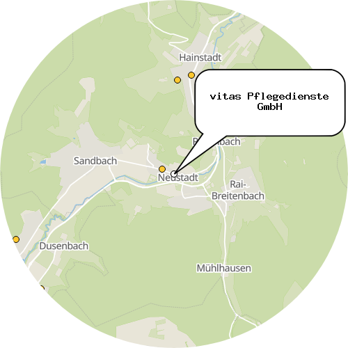 Kartenausschnitt für die Firma vitas Pflegedienste GmbH