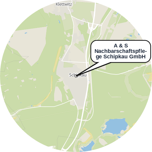 Kartenausschnitt für die Firma A & S Nachbarschaftspflege Schipkau GmbH
