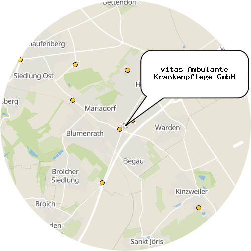 Kartenausschnitt für die Firma vitas Ambulante Krankenpflege GmbH