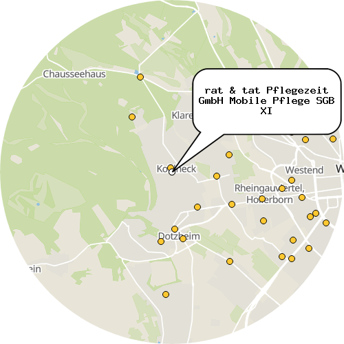 Kartenausschnitt für die Firma rat & tat Pflegezeit GmbH Mobile Pflege SGB XI