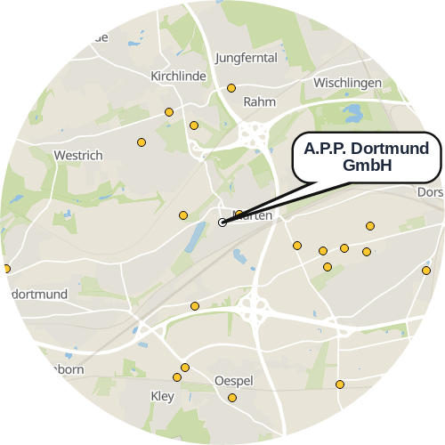 Kartenausschnitt für die Firma A.P.P. Dortmund GmbH