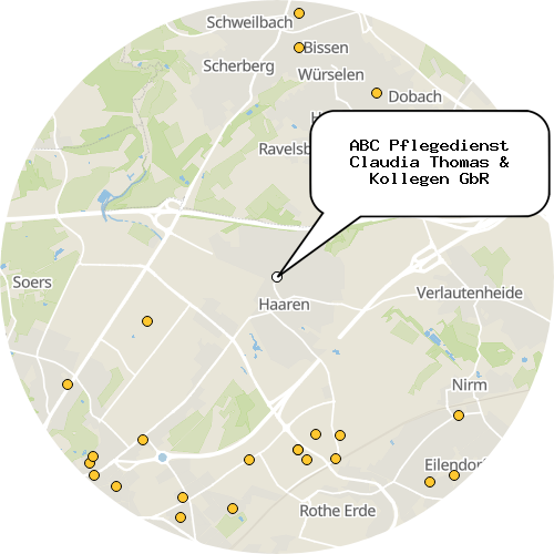 Kartenausschnitt für die Firma ABC Pflegedienst Claudia Thomas & Kollegen GbR