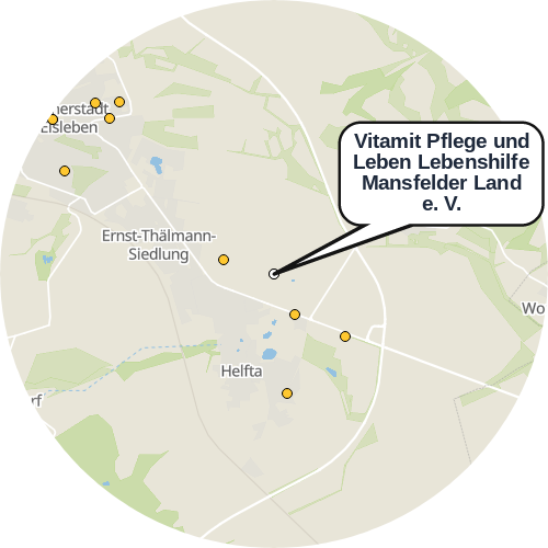 Kartenausschnitt für die Firma Vitamit Pflege und Leben Lebenshilfe Mansfelder Land e. V.