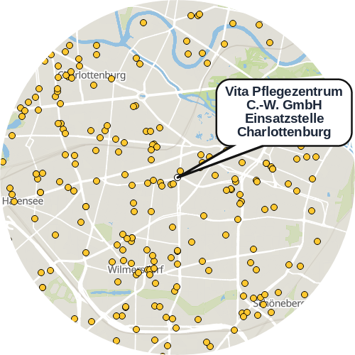 Kartenausschnitt für die Firma Vita Pflegezentrum C.-W. GmbH Einsatzstelle Charlottenburg