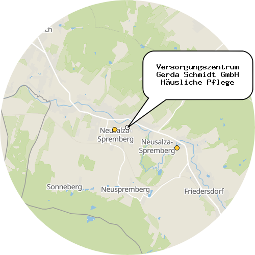 Kartenausschnitt für die Firma Versorgungszentrum Gerda Schmidt GmbH Häusliche Pflege