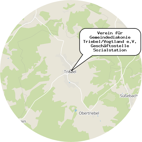 Kartenausschnitt für die Firma Verein für Gemeindediakonie Triebel/Vogtland e.V. Geschäftsstelle Sozialstation