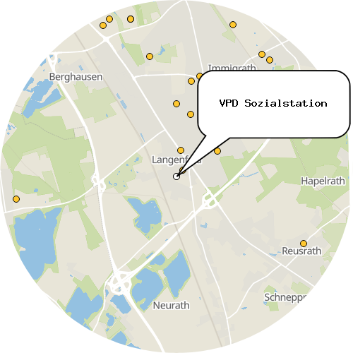 Kartenausschnitt für die Firma VPD Sozialstation
