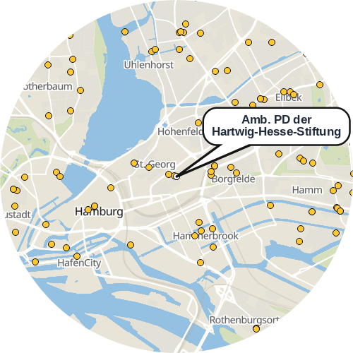 Kartenausschnitt für die Firma Amb. PD der Hartwig-Hesse-Stiftung