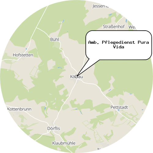 Kartenausschnitt für die Firma Amb. Pflegedienst Pura Vida