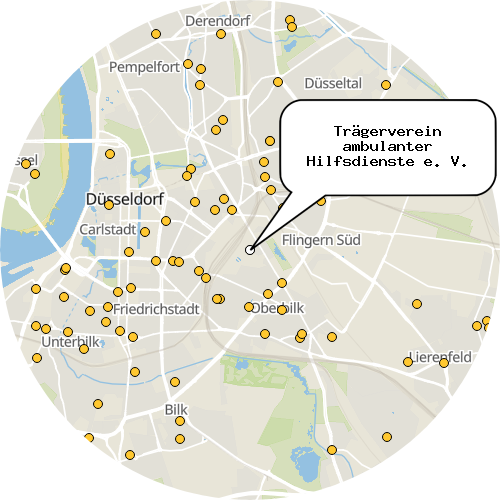 Kartenausschnitt für die Firma Trägerverein ambulanter Hilfsdienste e. V.