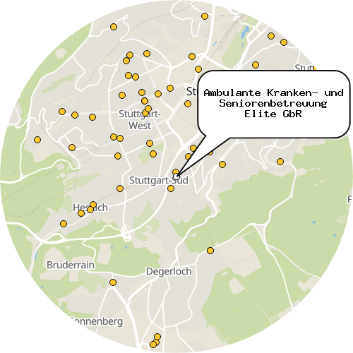 Kartenausschnitt für die Firma Ambulante Kranken- und Seniorenbetreuung Elite GbR