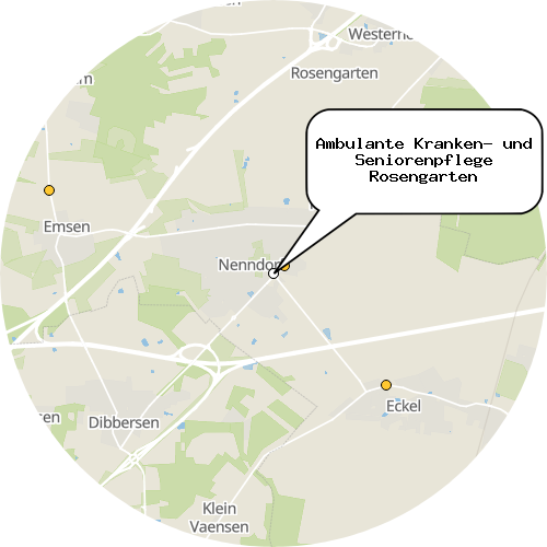Kartenausschnitt für die Firma Ambulante Kranken- und Seniorenpflege Rosengarten