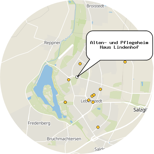 Kartenausschnitt für die Firma Alten- und Pflegeheim Haus Lindenhof
