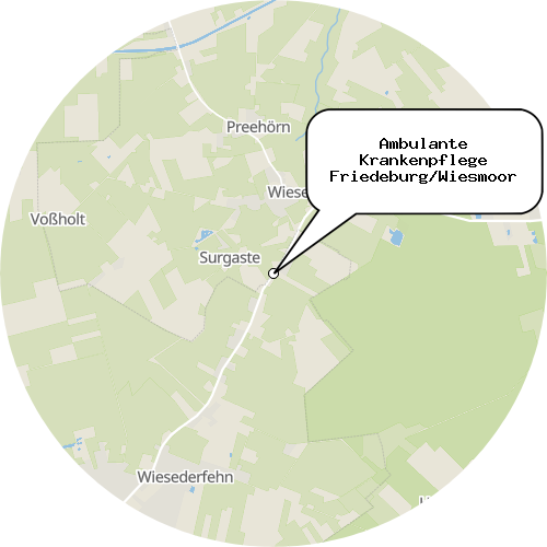 Kartenausschnitt für die Firma Ambulante Krankenpflege Friedeburg/Wiesmoor