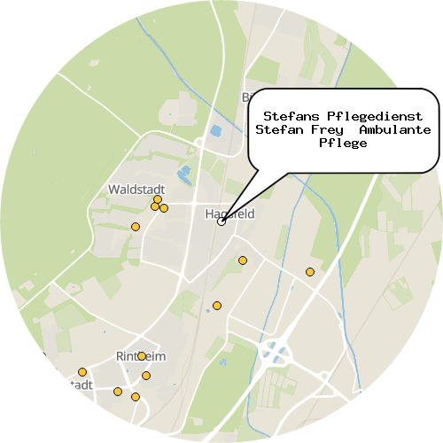 Kartenausschnitt für die Firma Stefans Pflegedienst Stefan Frey  Ambulante Pflege