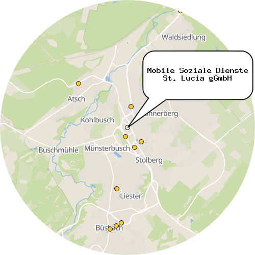 Kartenausschnitt für die Firma Mobile Soziale Dienste St. Lucia gGmbH