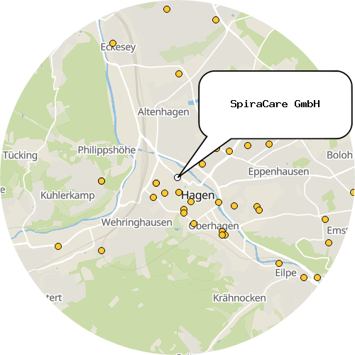 Kartenausschnitt für die Firma SpiraCare GmbH